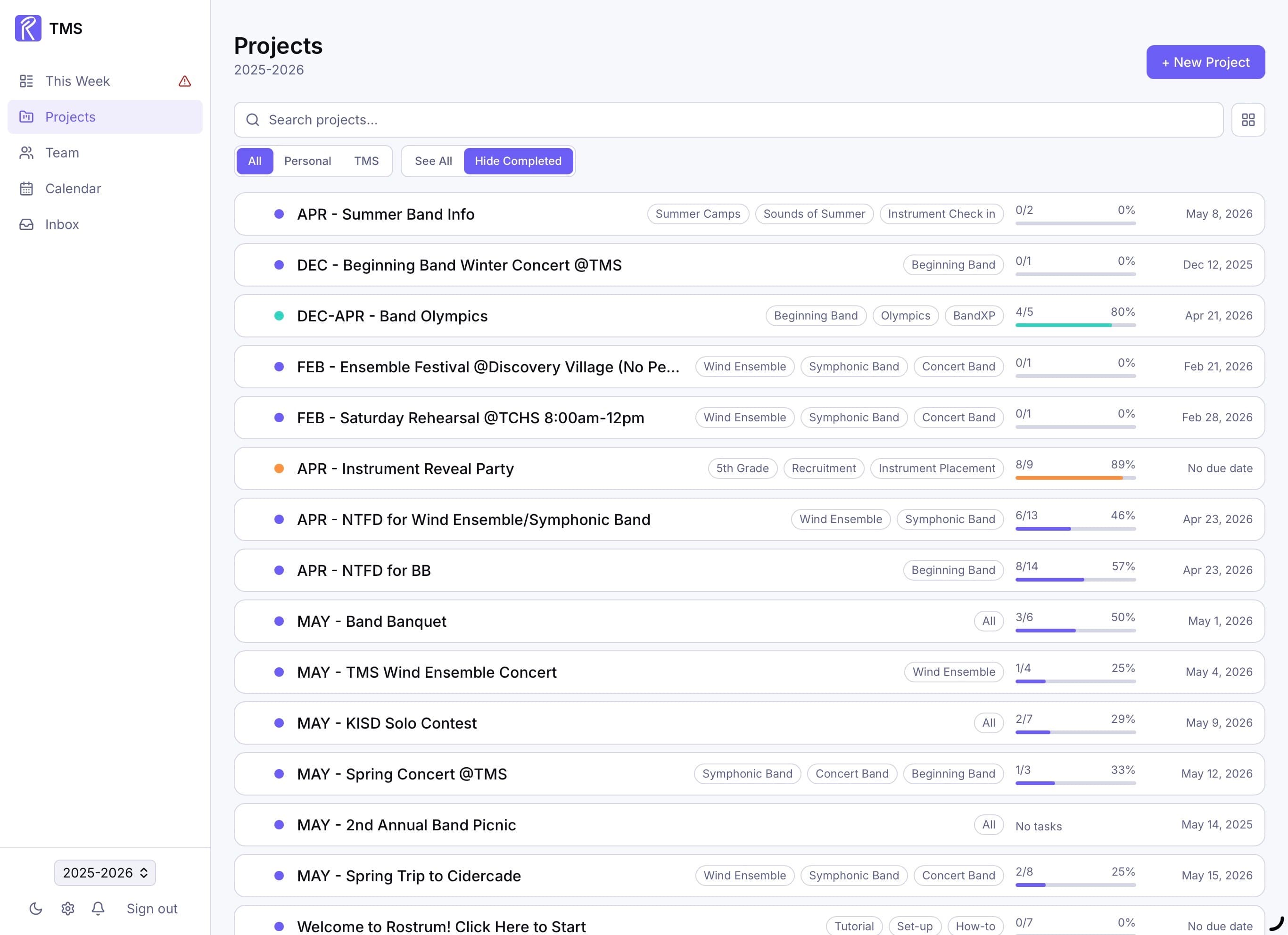Rostrum dashboard preview